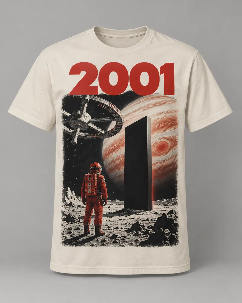 Proposta da camiseta 2001 — Além do infinito, off-white