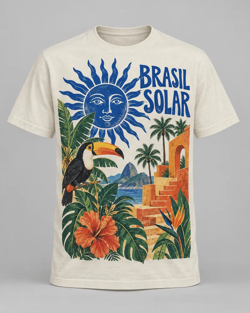 Proposta da camiseta Brasil solar — Cor de origem, off-white