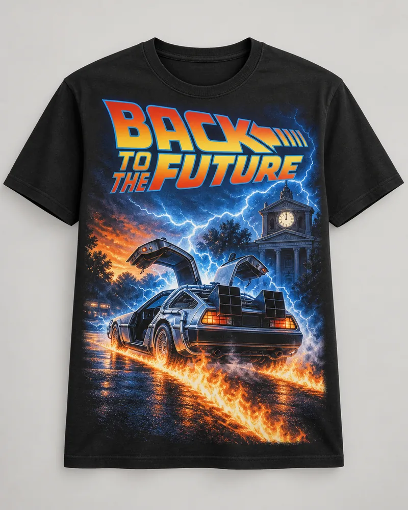 Proposta da camiseta De Volta para o Futuro — 88 milhas, preto