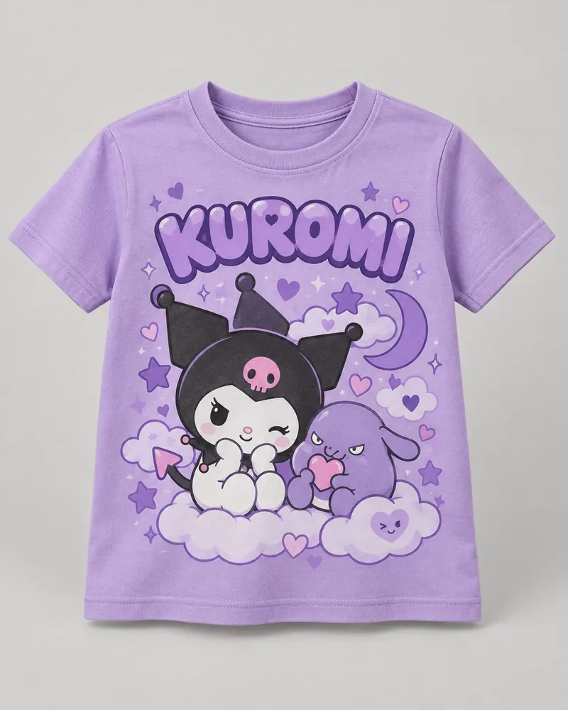 Proposta da camiseta Kuromi — Pequenas aventuras, lilás