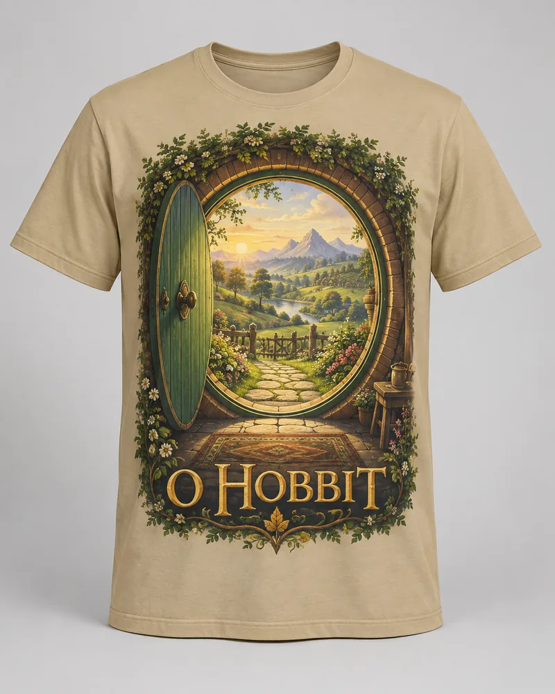 Proposta da camiseta O Hobbit — Uma viagem inesperada, areia
