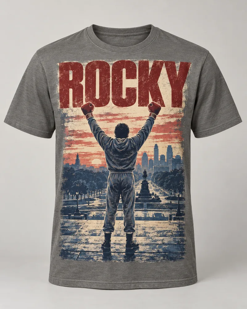 Proposta da camiseta Rocky — Primeiro round, cinza