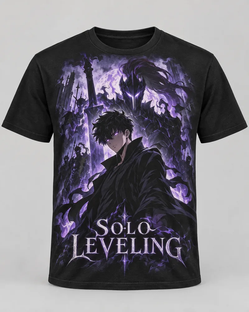 Proposta da camiseta Solo Leveling — Monarca das sombras, preto