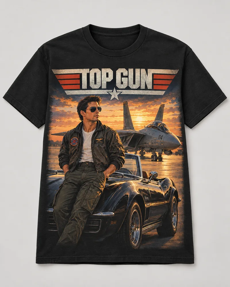 Proposta da camiseta Top Gun — Ícones da pista, preto