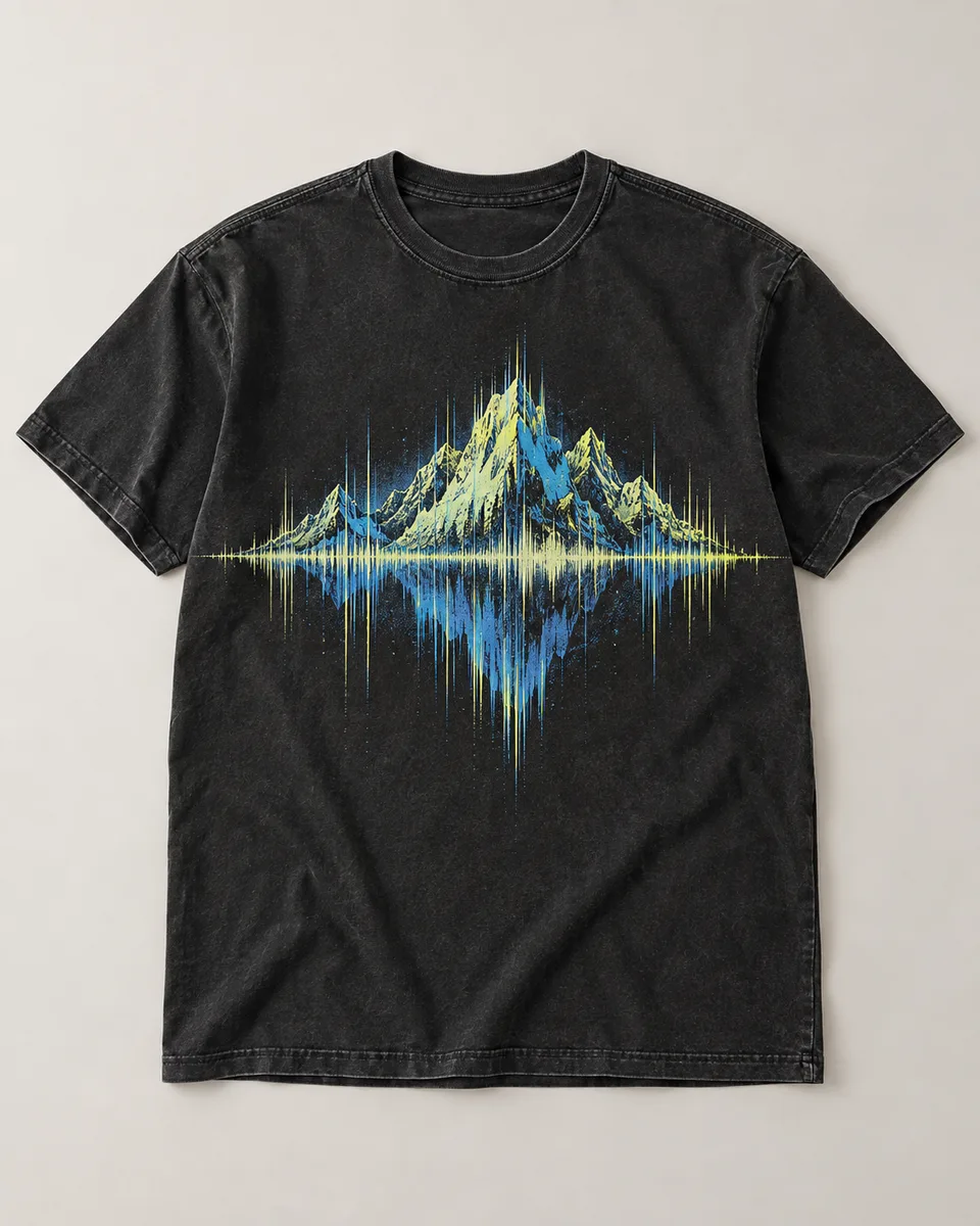 Proposta da camiseta Alta frequência, preto