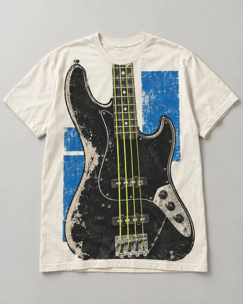 Proposta da camiseta Baixo contínuo, off-white