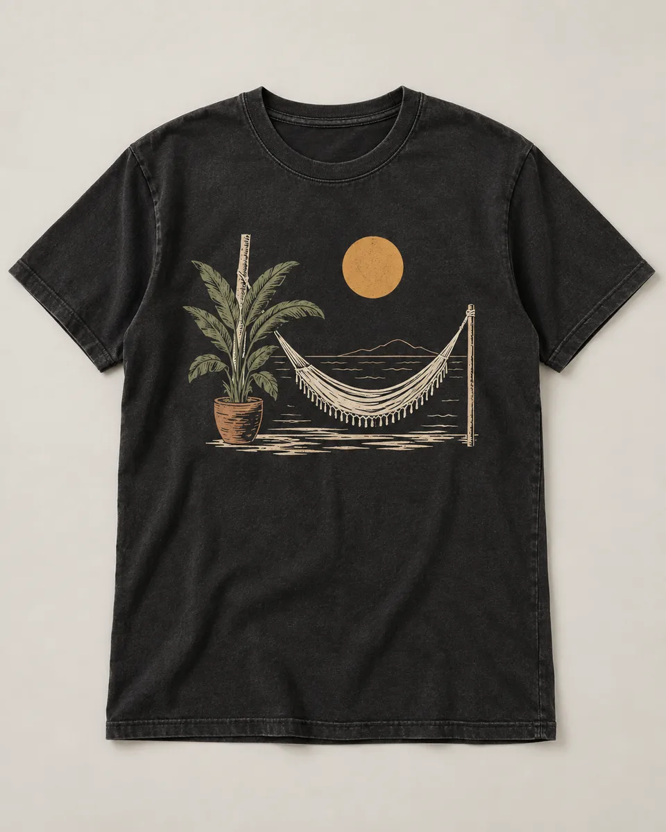 Proposta da camiseta Domingo sem pressa, preto