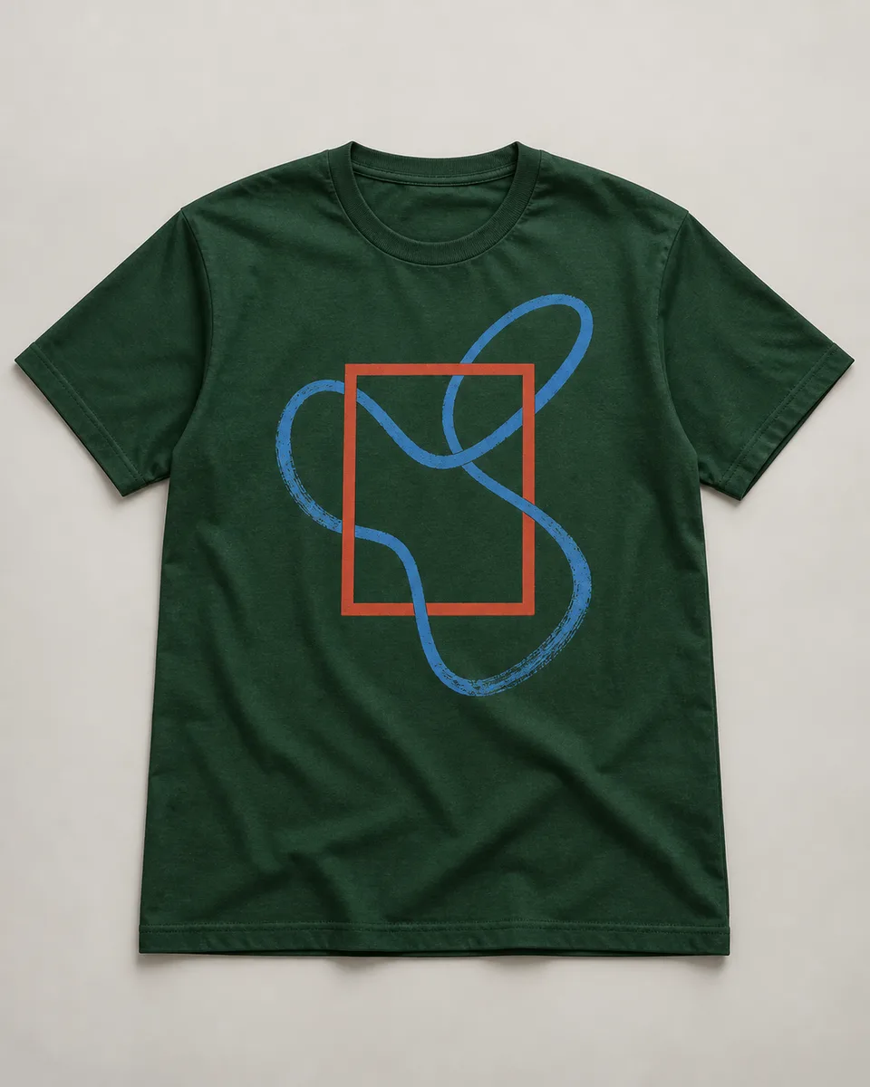 Proposta da camiseta Fora da linha, verde-floresta