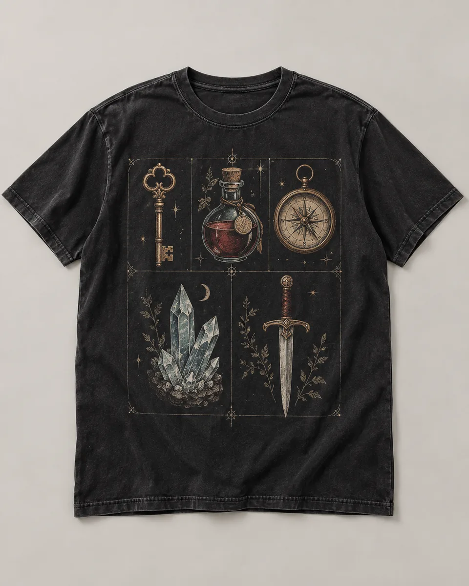 Proposta da camiseta Inventário cheio, preto