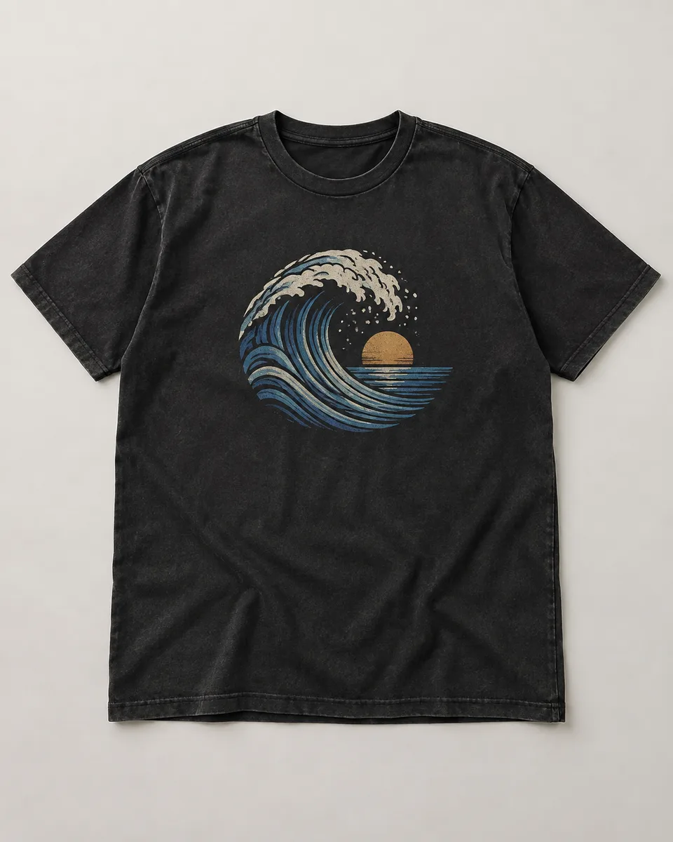 Proposta da camiseta Maré de dentro, preto