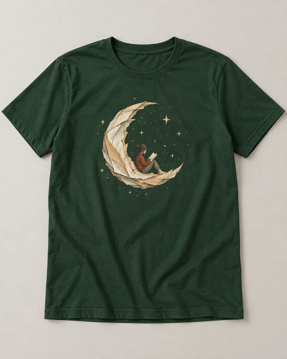 Proposta da camiseta Margem para sonhar, verde-floresta