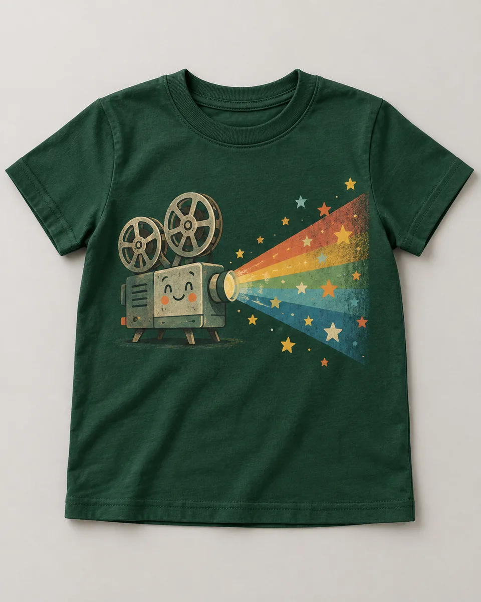Proposta da camiseta Pequeno diretor, verde-floresta