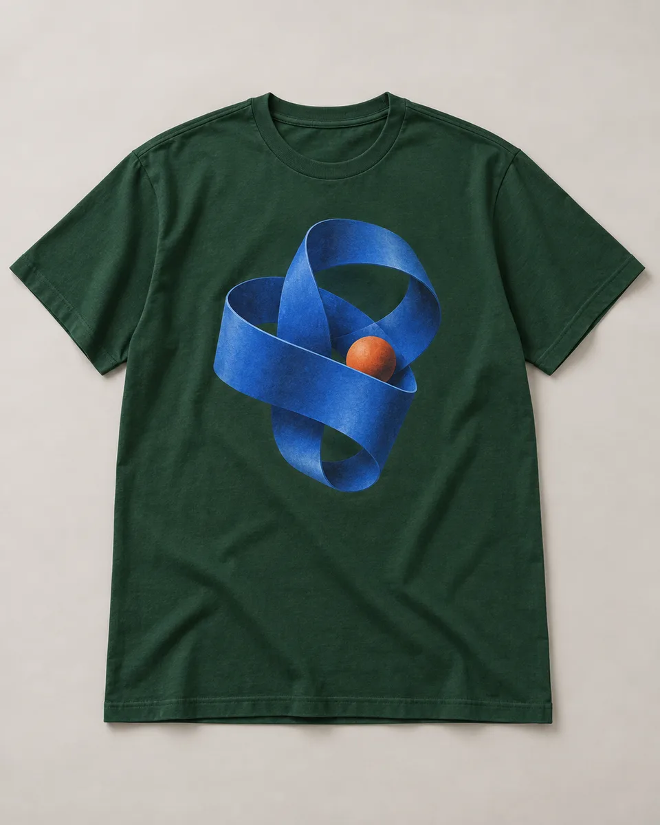 Proposta da camiseta Quase infinito, verde-floresta