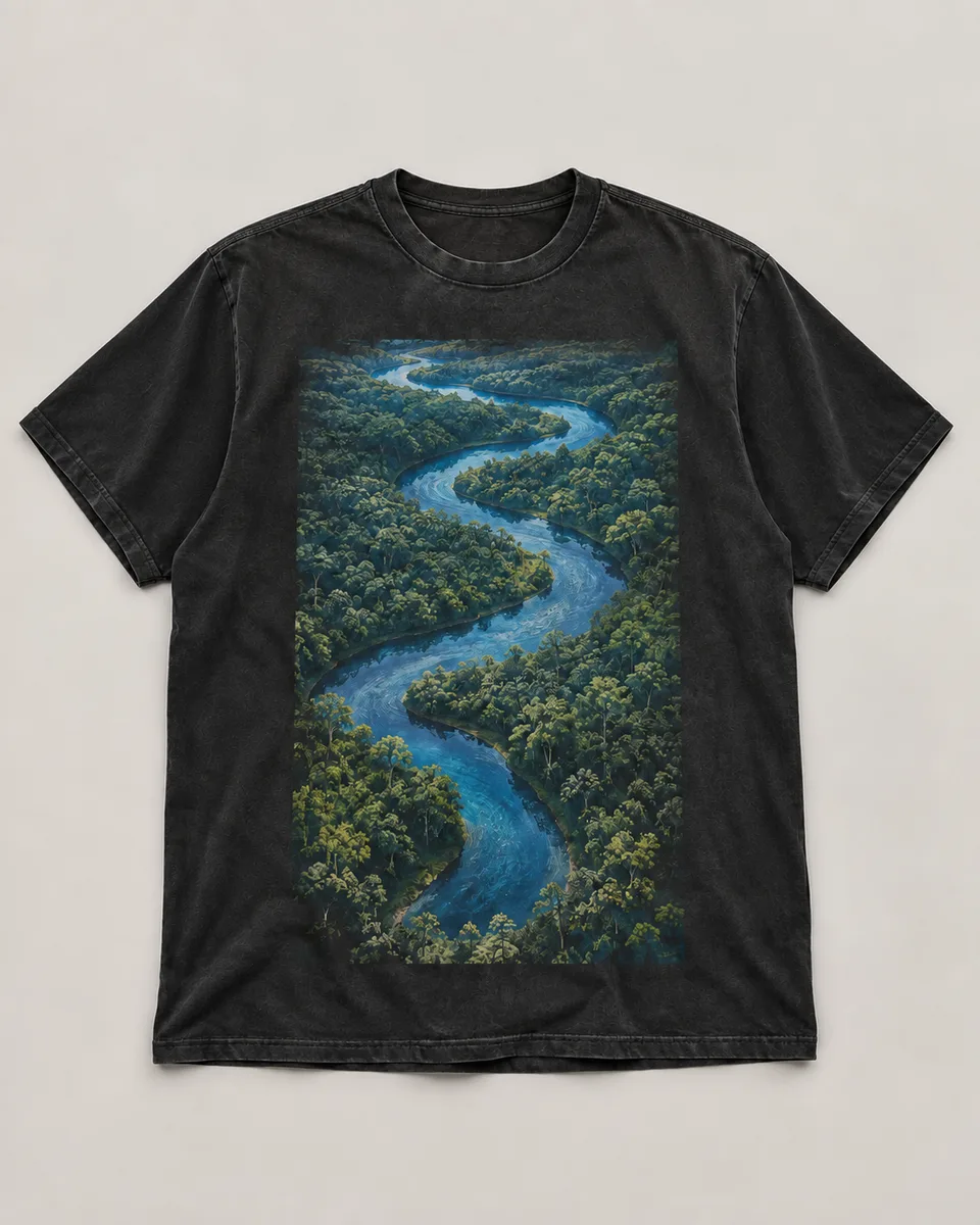 Proposta da camiseta Rio adentro, preto