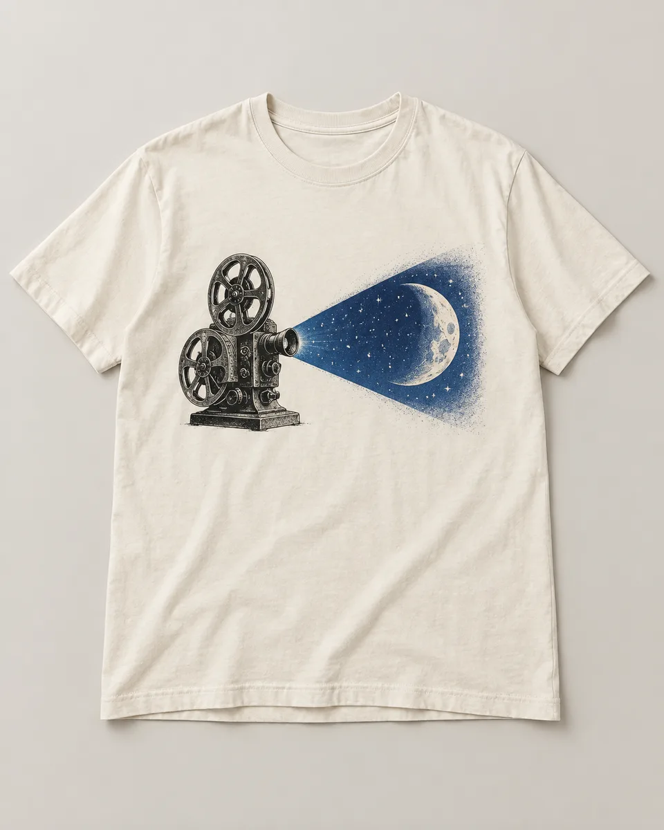 Proposta da camiseta Sessão da meia-noite, off-white
