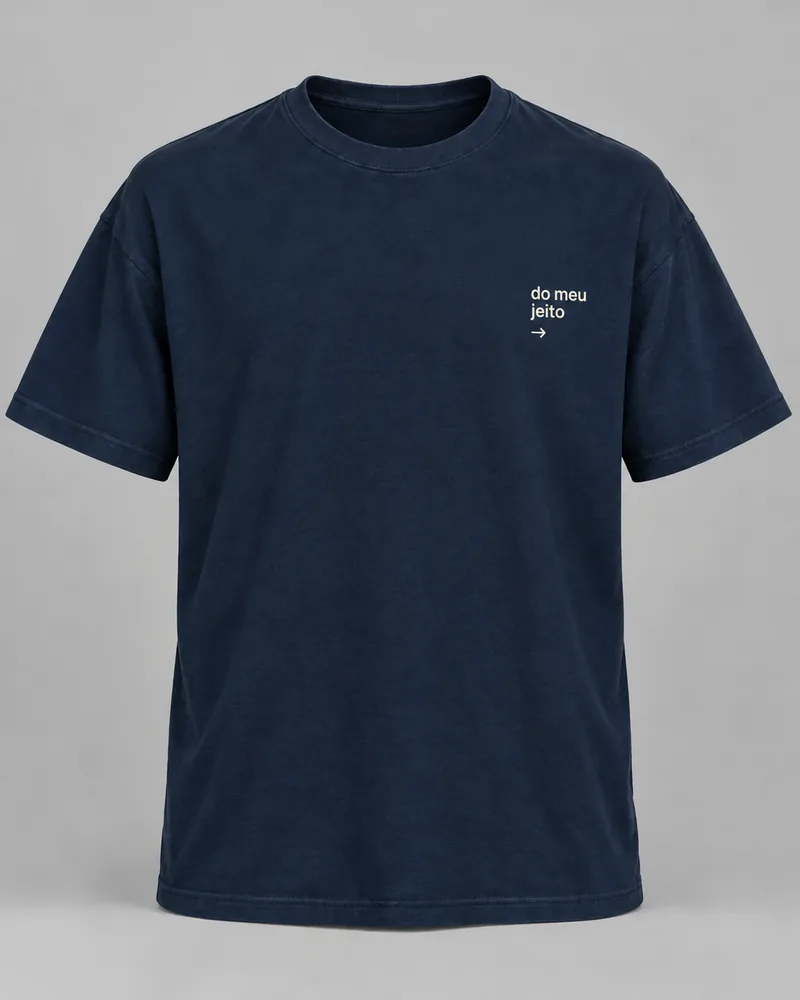 Proposta da camiseta Do meu jeito — Meu ritmo, azul-marinho