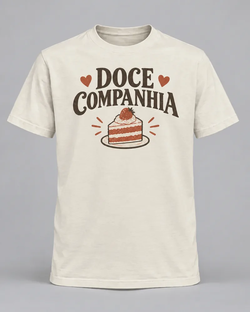 Proposta da camiseta Doce companhia, off-white