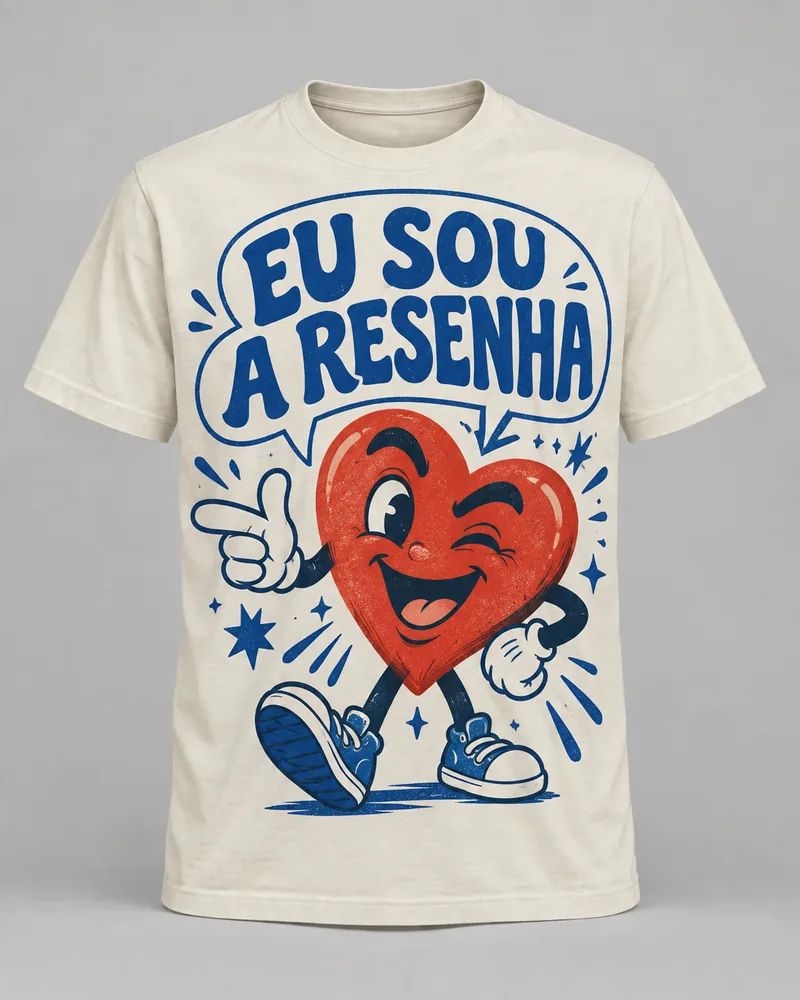 Proposta da camiseta Eu sou a resenha, off-white