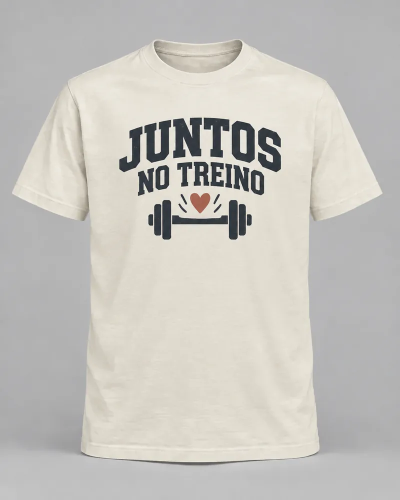 Proposta da camiseta Juntos no treino, off-white