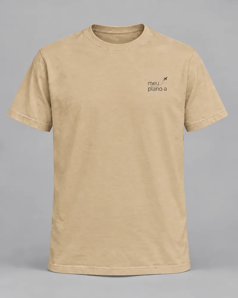 Proposta da camiseta Meu plano A, areia