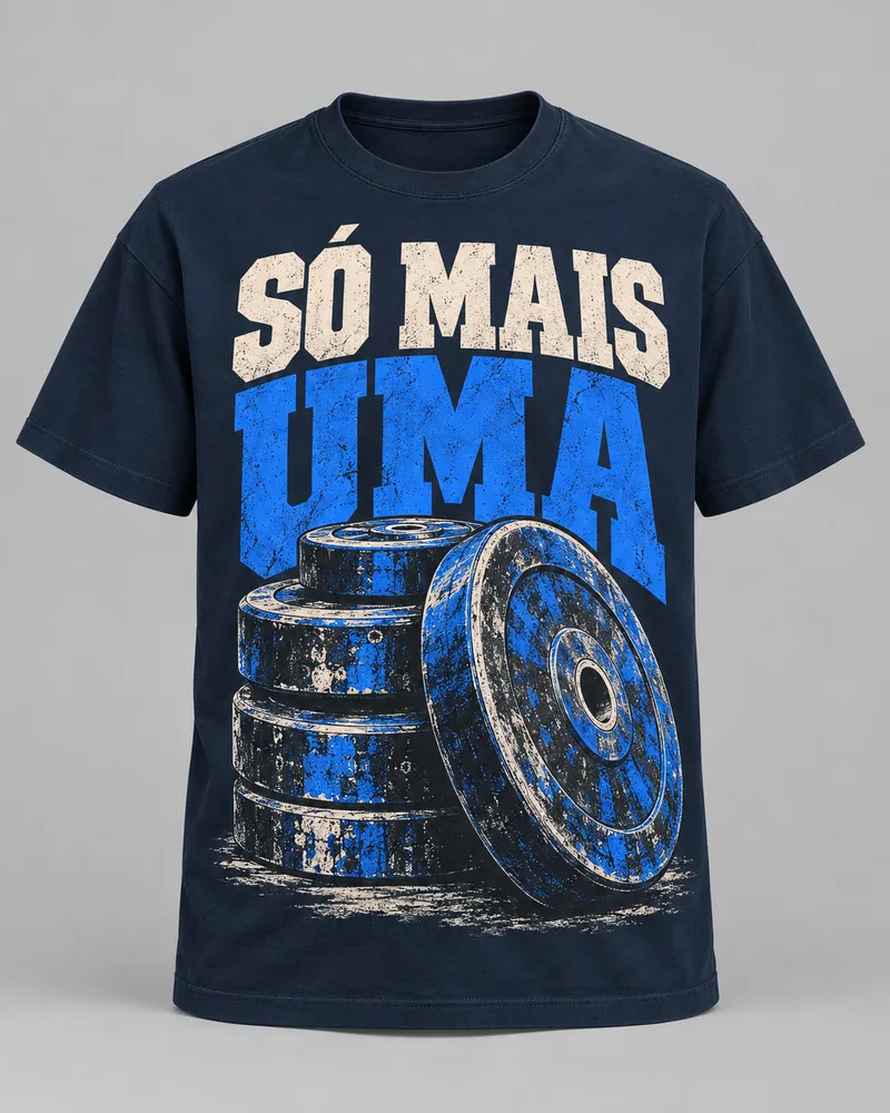 Proposta da camiseta Só mais uma série, azul-marinho