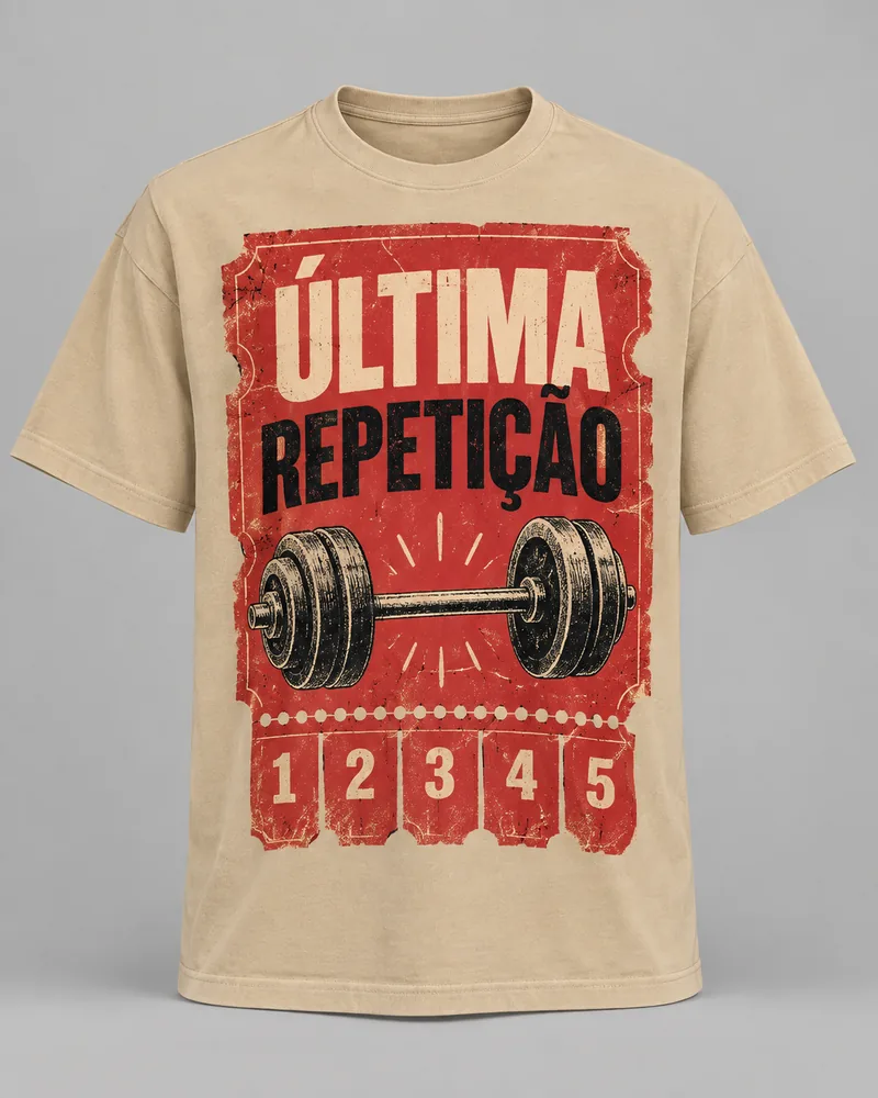 Proposta da camiseta Última repetição — Talvez, areia