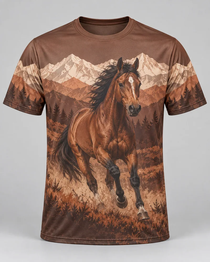 Proposta da camiseta Cavalo — Passo livre, marrom