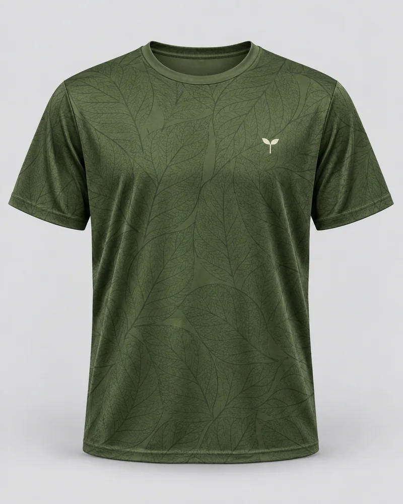 Proposta da camiseta Raízes do Brasil, verde oliva