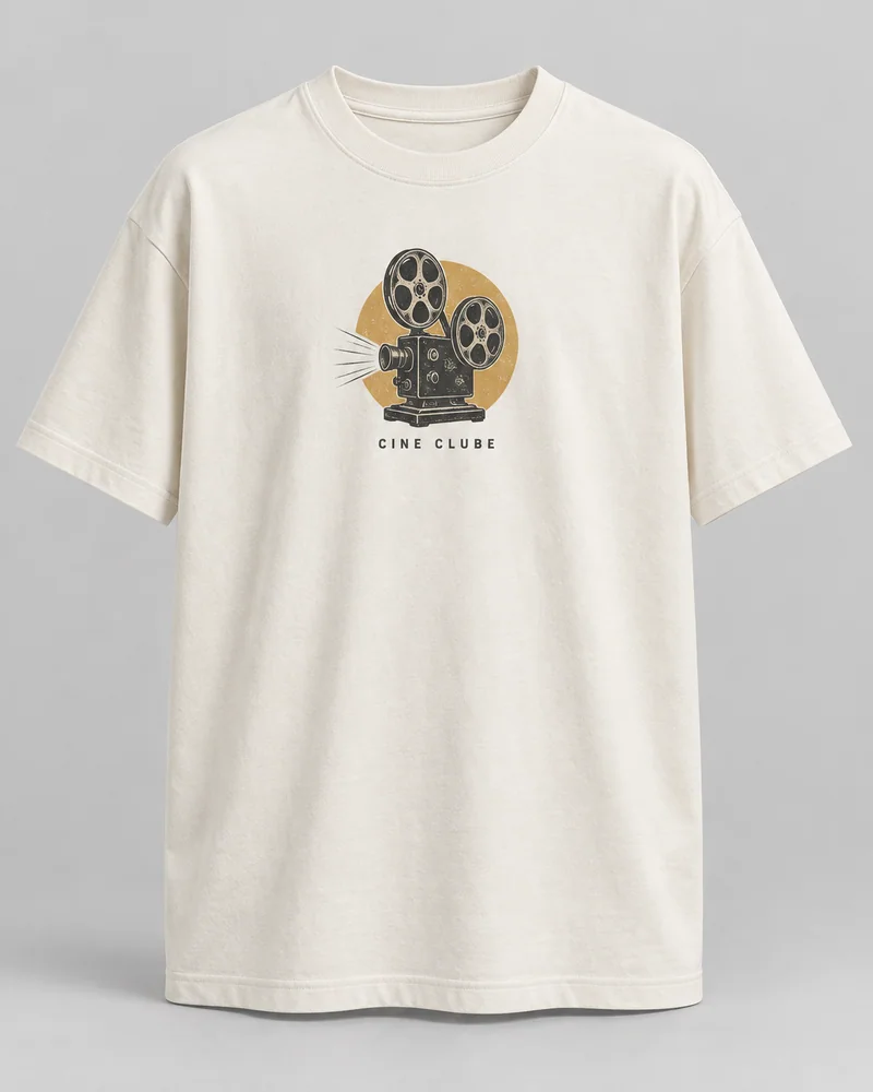 Proposta da camiseta Clube do filme cult, off-white