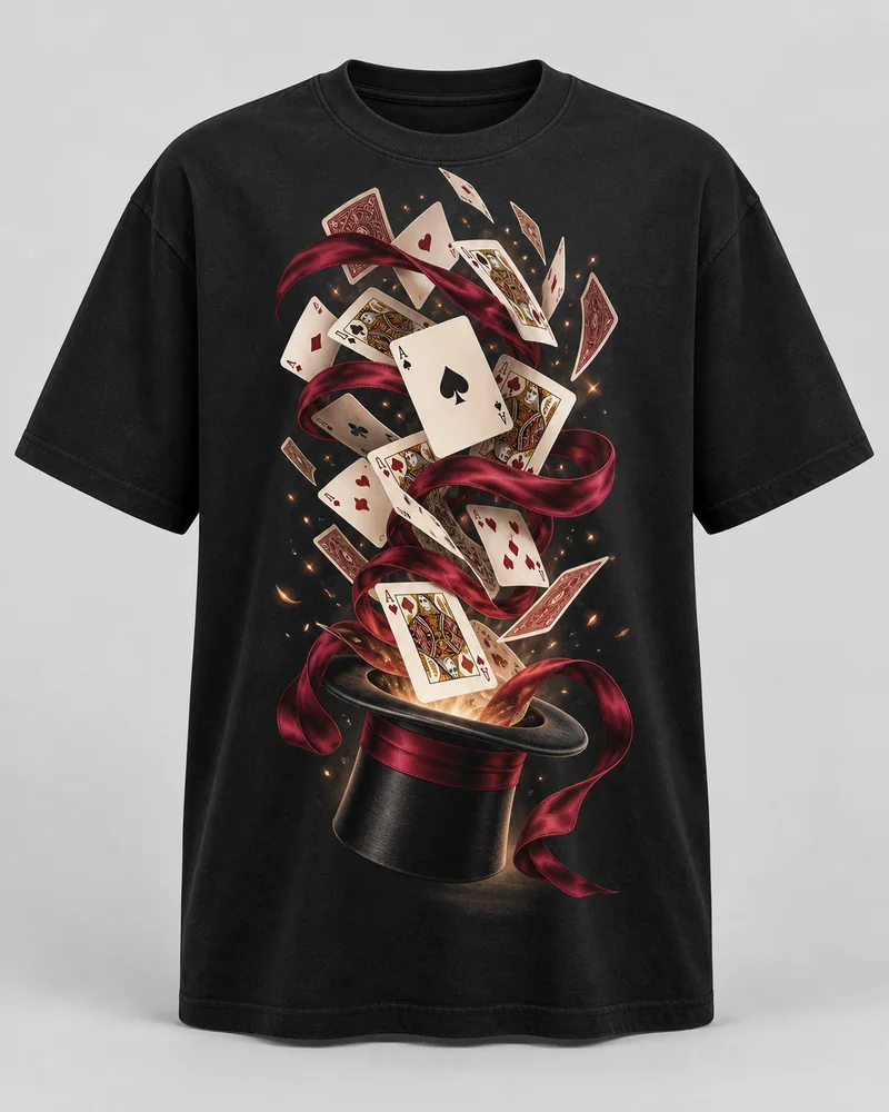 Proposta da camiseta O grande truque, preto
