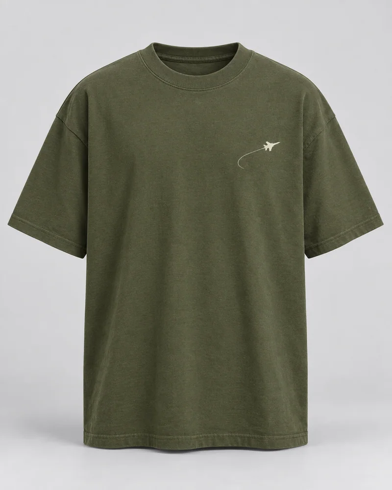 Proposta da camiseta Rota de cinema, verde oliva