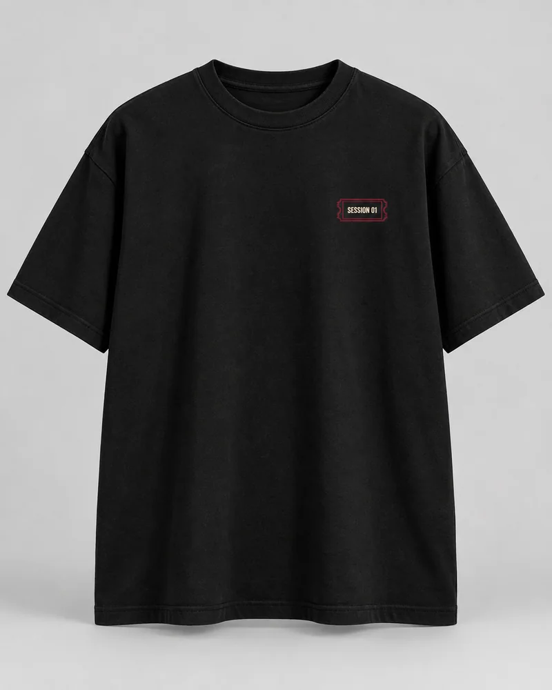 Proposta da camiseta Última sessão, preto