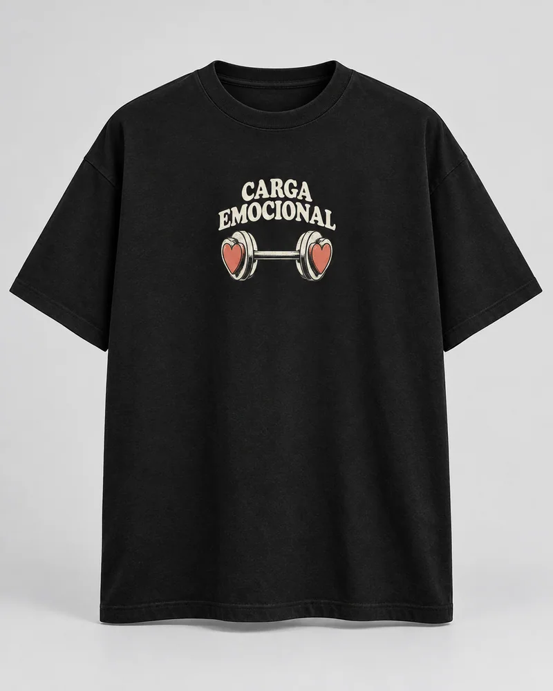 Proposta da camiseta Carga emocional, preto