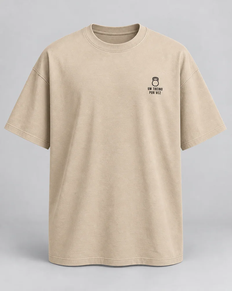 Proposta da camiseta Disciplina leve, areia