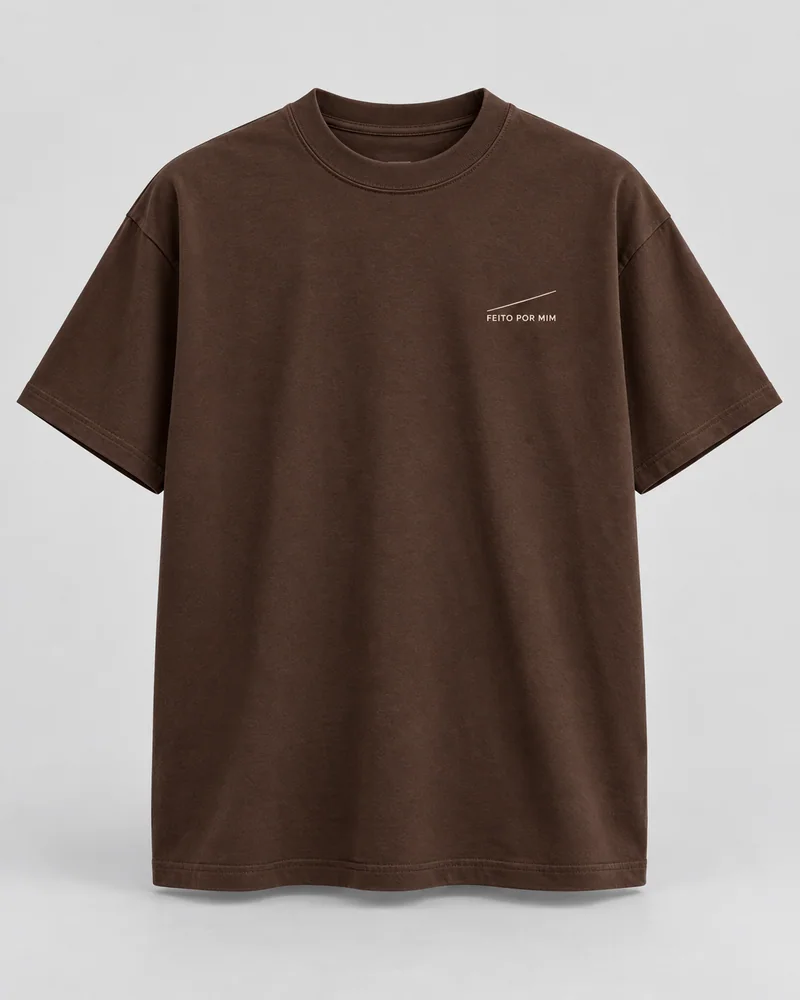 Proposta da camiseta Feito por mim, marrom