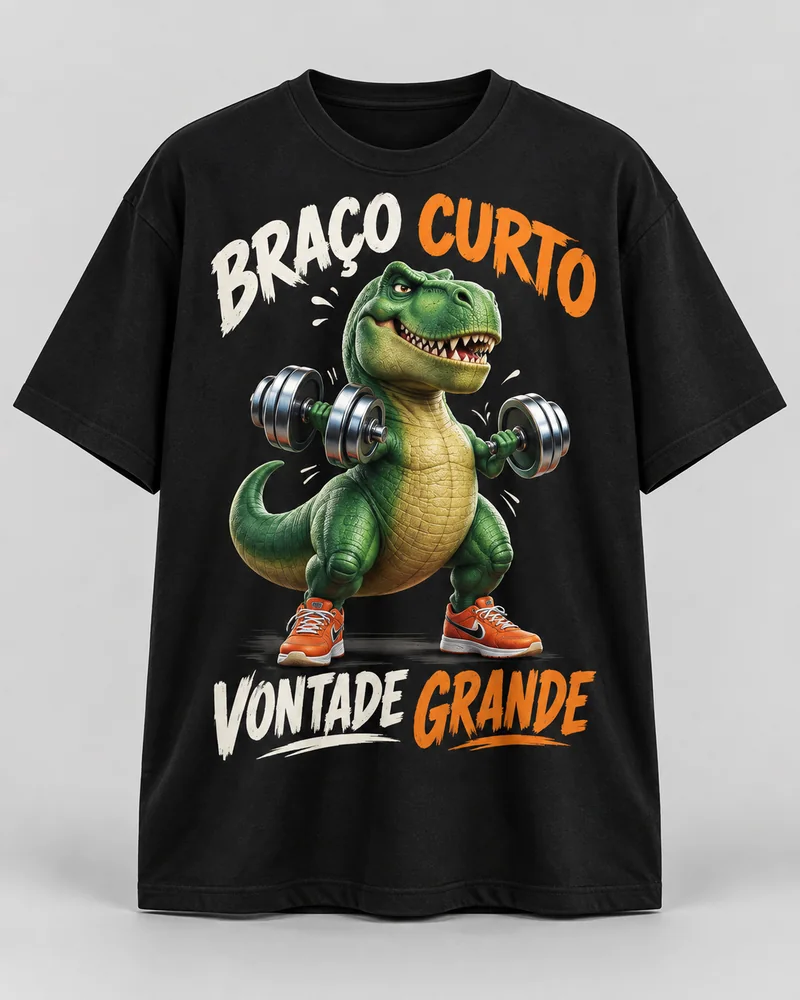 Proposta da camiseta T-Rex no treino, preto