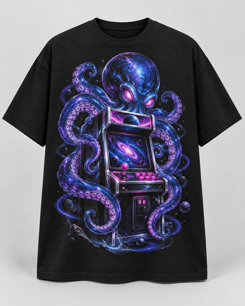 Proposta da camiseta Chefão cósmico, preto