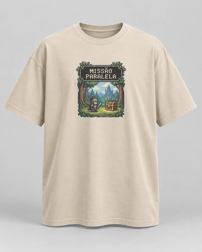 Proposta da camiseta Missão paralela, areia