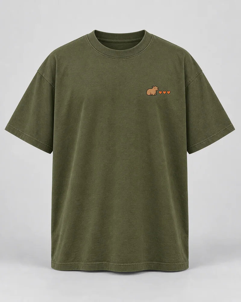 Proposta da camiseta Player tranquilo, verde oliva