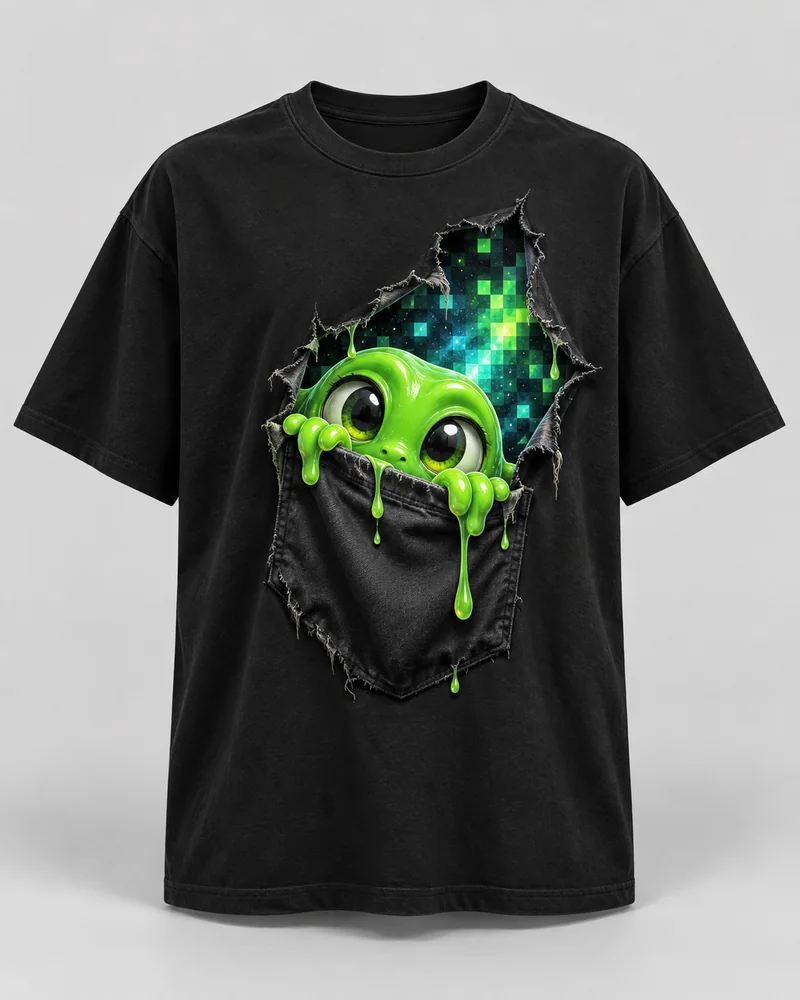 Proposta da camiseta Portal de bolso, preto