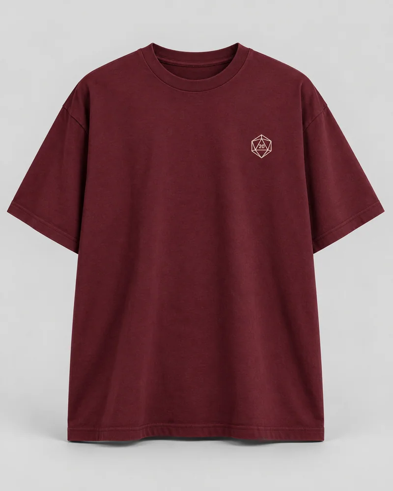 Proposta da camiseta Rolou um vinte, vinho