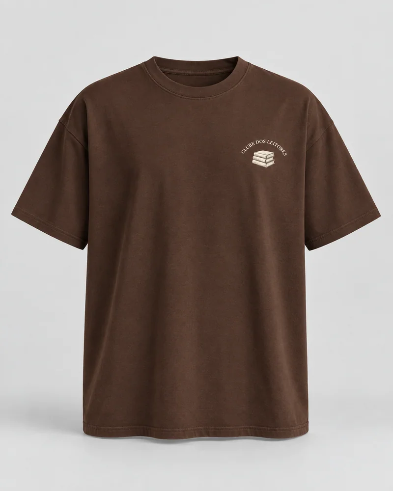 Proposta da camiseta Clube dos leitores, marrom
