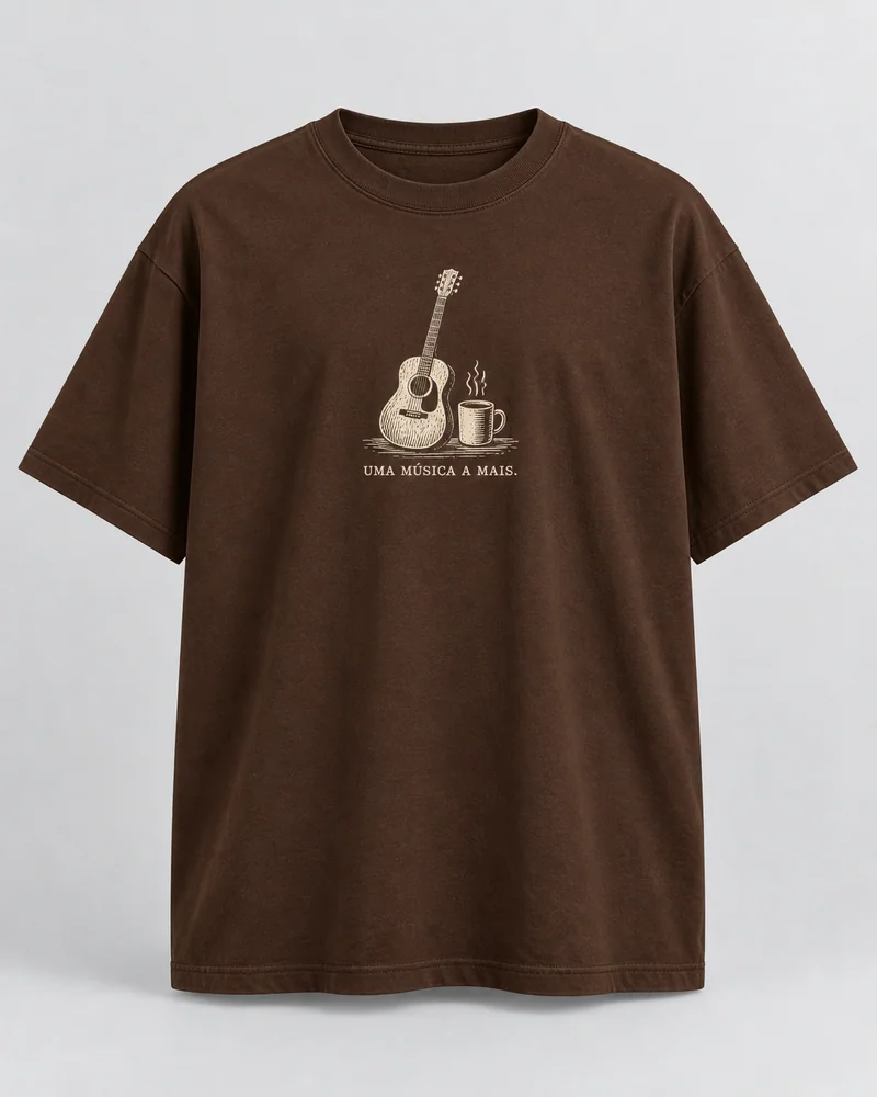 Proposta da camiseta Resenha acústica, marrom