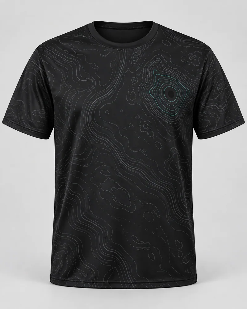 Proposta da camiseta Profundidade, preto